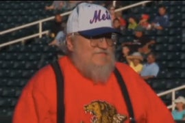 ‘Game of Thrones’ Author George R.R. Martin Fires Home the First Pitch for Dodgers’ Minor League Team (Video)