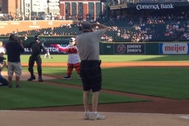 RoboCop Throws Out First Pitch at Detroit Tigers Game (Video)