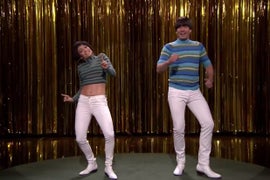 Jennifer Lopez Challenges Jimmy Fallon’s ‘Tight Pants’ Supremacy (Video)