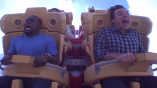 Kevin Hart and Jimmy Fallon Scream Through Terrifying Roller Coaster Ride (Video)