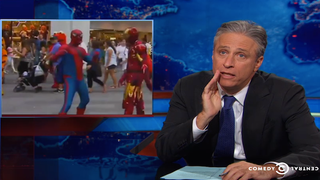 Jon Stewart Takes on Police Racism and Brutality… and Spider-Man (Video)