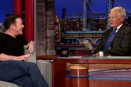 Ricky Gervais Uses Logic to Convince David Letterman Not to Retire (Video)