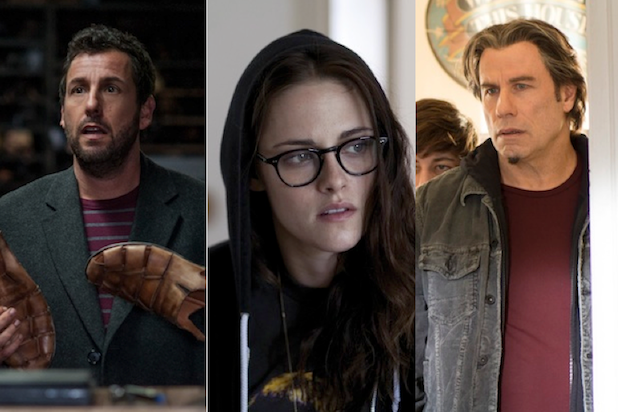 Adam Sandler in The Cobbler, Kristen Stewart in Sils Maria and John Travolta in The Forger