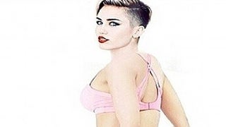 Miley Cyrus Spoofs Nicki Minaj’s Backside-Baring ‘Anaconda’ Pose (Photos)