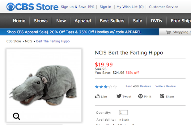 ncis merchandise bert the hippo