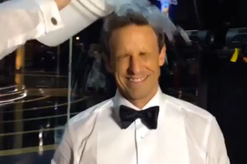 Seth Meyers Takes Ice Bucket Challenge After Emmys (Video)
