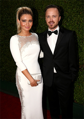 Aaron Paul and Lauren Parsekian, Emmys 2014 Aaron Paul and Lauren Parsekian, Emmys 2014