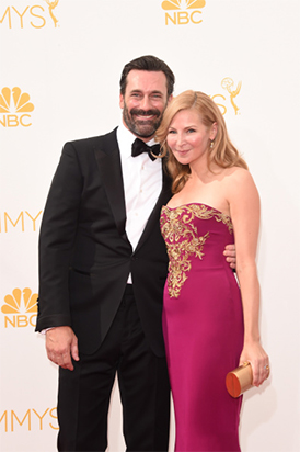 Jon Hamm and Jennifer Westfeldt, 2014 Emmys Jon Hamm and Jennifer Westfeldt, 2014 Emmys