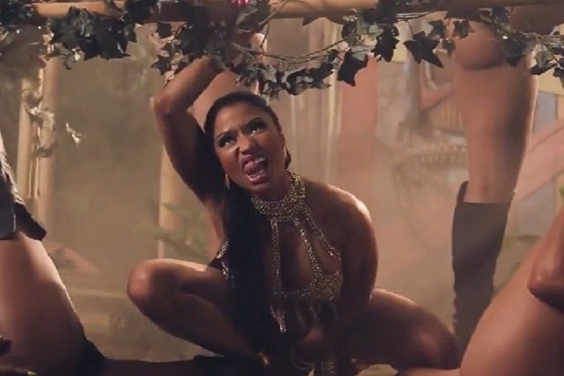 Naked Black Anaconda - Nicki Minaj Shows Yet More Skin in 'Anaconda' Behind-the ...