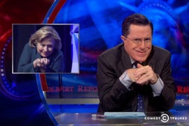 Hillary Clinton Name Drops, Forces Stephen Colbert to Plug Memoir During Surprise Visit (Video)