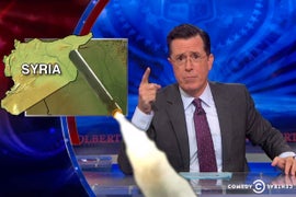 Stephen Colbert ‘Revved Up’ for US Bombings in Syria, More Falafel (Video)