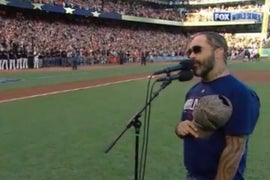 Staind’s Aaron Lewis Screws Up National Anthem Before World Series, Then Apologizes (Video)