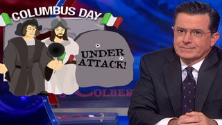 Stephen Colbert Whittles Weapon Out of a Cross in Defense of Columbus Day (Video)