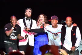 Seth Rogen Sings With Bell Biv Devoe, Raises $900,000 for Alzheimer’s Disease (Video)