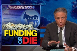 Jon Stewart Gives Barack Obama, Dems a Tip: Stop Asking for My Money (Video)