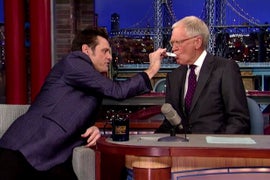 Jim Carrey Tests David Letterman for Ebola, Because You Never Know (Video)