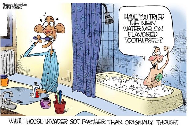 President Barack Obama is the subject of a questionable Boston Herald cartoon