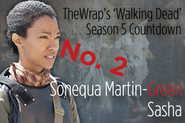 ‘Walking Dead’ Star Sonequa Martin Green Talks Season 5 Romance, Pregnancy and Public Obsession With Her Feet (Video)
