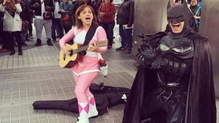 ‘Power Rangers’ Star Amy Jo Johnson Performs Music in Pink Ranger Costume (Video)