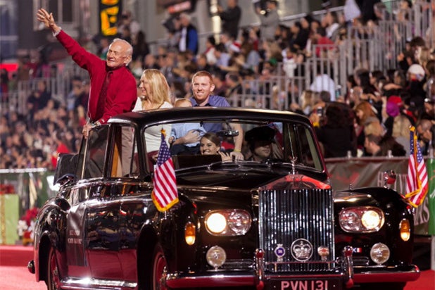 Astronaut Buzz Aldrin (L) attends The Hollywood Christmas Parade benefitting Toys For Tots Foundation on December 1, 2013 in Hollywood, California. (Getty Images)