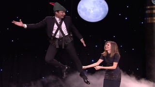 Jimmy Fallon Gets Peter Pan Flying Lessons From Allison Williams (Video)