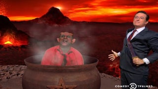 Stephen Colbert Tracks Cable News Election Coverage With Help From the Devil (Video)