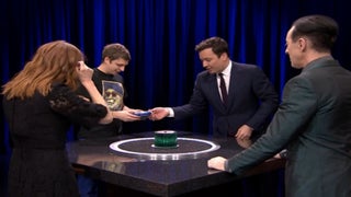 Jimmy Fallon Blows ‘Catchphrase’ for Julianne Moore, Loses to Michael Cera and Alan Cumming (Video)