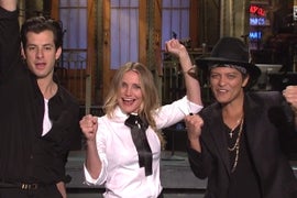 Bruno Mars, Mark Ronson Join Cameron Diaz for Awkward ‘SNL’ Promos (Video)