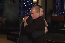 ‘Hunger Games’ Star Woody Harrelson Gets Shot Up, Felt Up and Fed Up in ‘SNL’ Promos (Video)