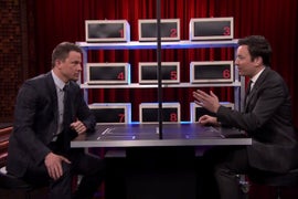 Channing Tatum Can’t Lie About ET in a Sleeping Bag on ‘Tonight Show’ ‘Box of Lies’ (Video)