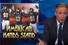 Jon Stewart Rips St. Louis Cops for Ironic Apology, Punishment Demands From NFL’s Rams (Video)
