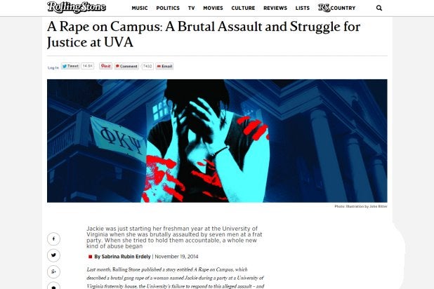 "A Rape on Campus" story on RollingStone.com