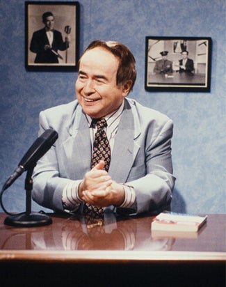 Pictured: (l-r) Television personality Joe Franklin during a sketch on September 28, 1993 -- (Photo by: Lesly Weiner/Network/NBCU Photo Bank via Getty Images)