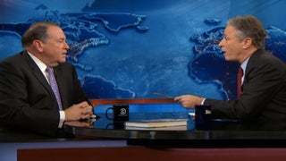 Jon Stewart Battles Mike Huckabee over Beyonce, Hollywood’s ‘Bubbleville’ vs. ‘Bubbaville’ (Video)