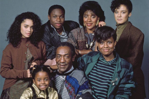 THE COSBY SHOW -- Pictured: (back row, l-r) Lisa Bonet as Denise Huxtable, Malcolm-Jamal Warner as Theodore 'Theo' Huxtable, Phylicia Rashad as Clair Hanks Huxtable, Sabrina Le Beauf as Sondra Huxtable Tibideaux, (front row, l-r) Keshia Knight Pulliam as Rudy Huxtable, Bill Cosby as Dr. Heathcliff 'Cliff' Huxtable, Tempestt Bledsoe as Vanessa Huxtable (Photo by Alan Singer/NBC/NBCU Photo Bank via Getty Images)