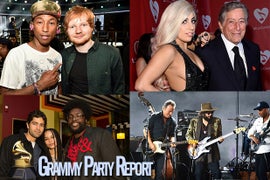 Grammy Party Report in Pictures: Ed Sheeran, Pharrell Williams and Lady Gaga & Tony Bennett Are Early Valentines (Photos)