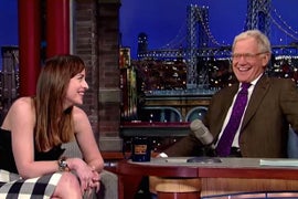 ‘Fifty Shades of Grey’ Star Dakota Johnson Asks David Letterman ‘Are You My Dad?’ (Video)