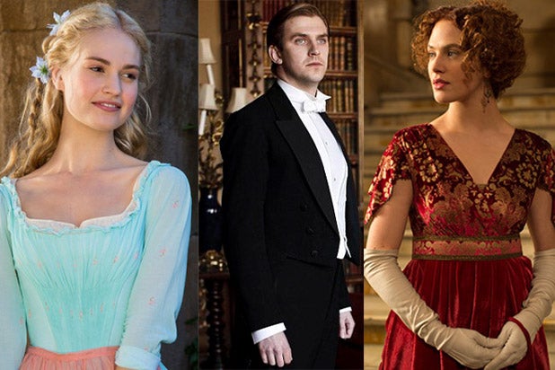 Lily James, Dan Stevens and Jessica Brown Findlay