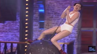 Anne Hathaway Strips Down, Channels Miley Cyrus’ ‘Wrecking Ball’ on ‘Lip Sync Battle’ (Video)