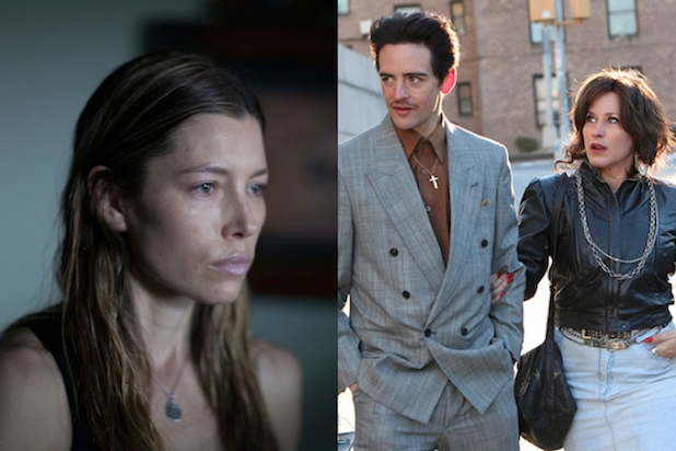 Jessica Biel in Bleeding Heart and Vincent Piazza and Patricia Arquette in The Wannabe