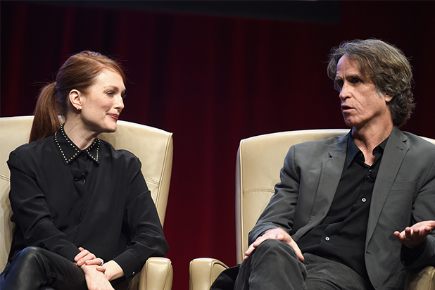 Julianne Moore and Jay Roach at CinemaCon 2015 luncheon Julianne Moore and Jay Roach at CinemaCon 2015 luncheon
