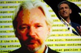 Wikileaks founder Julian Assange; Michael Lynton, CEO of Sony Entertainment and Chairman and CEO Sony Pictures Entertainment (Hannah Peters/Eric Thayer/Getty Images)