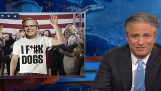 Jon Stewart Rips Jeb Bush: Mentioning George W. Bush ‘Is Like Wearing an ‘I F–k Dogs’ T-Shirt’ (Video)