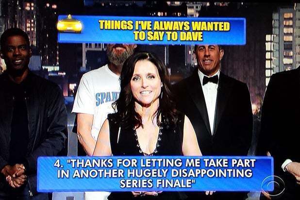 David Letterman final late show Top 10: Julia Louis-Dreyfus No. 4 (CBS) David Letterman final late show Top 10: Julia Louis-Dreyfus No. 4 (CBS)