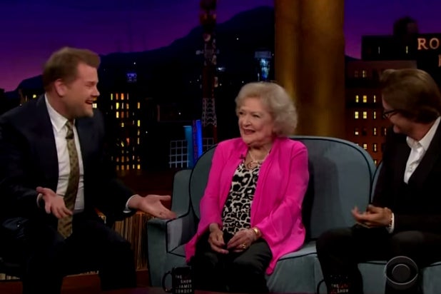 James Corden Betty White
