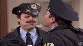 Bill Hader, Jimmy Fallon Spit Food and Drink All Over Each Other Playing Cops (Video)