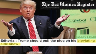 Donald Trump Fires Back at Des Moines Register’s Call for Him to Withdraw From Presidential Race