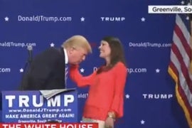 Donald Trump Invites Supporter Onstage to Inspect His Hair, Mimics Spanish Accent
