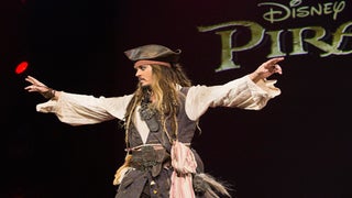 Johnny Depp Appears as Jack Sparrow at D23; ‘Beauty and the Beast’s’ Josh Gad, Luke Evans Sing ‘Gaston’