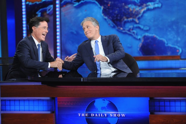 Stephen Colbert and Jon Stewart